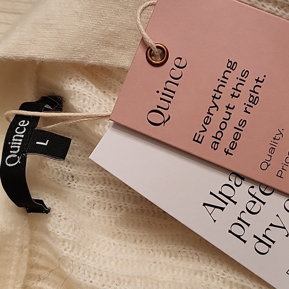 New Quince Baby Alpaca Cardigan Winter White - Picture 6 of 6